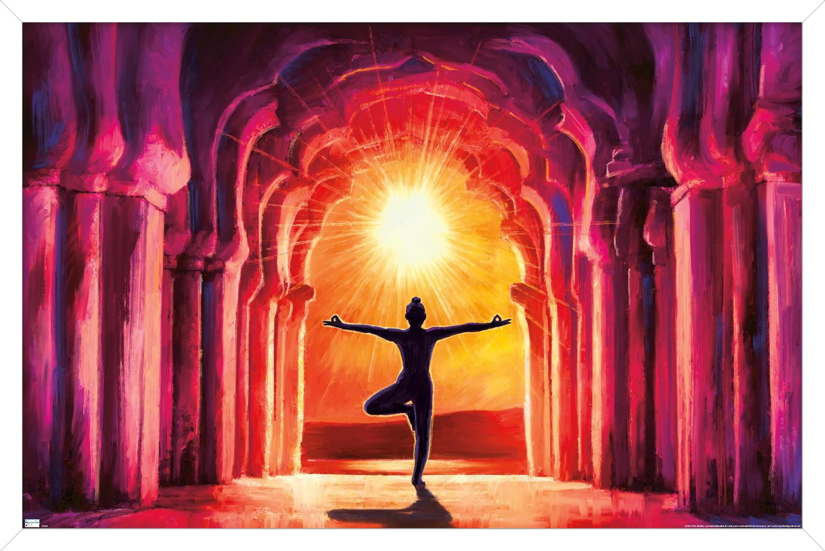 PD Moreno - Fine Art - Yoga Morning Sun Wall Poster, 22.375" x 34" Framed
