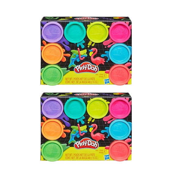 PD Play Doh 8 Pack Bundle: 2 - 8 Packs of Neon Compound
