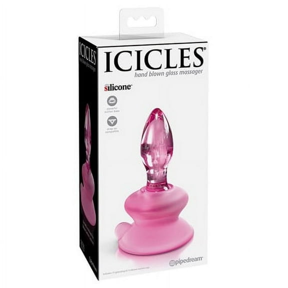 PD Product Icicles No. 90 - Glass Suction Cup Anal Plug Anal Sex Toys - Pink