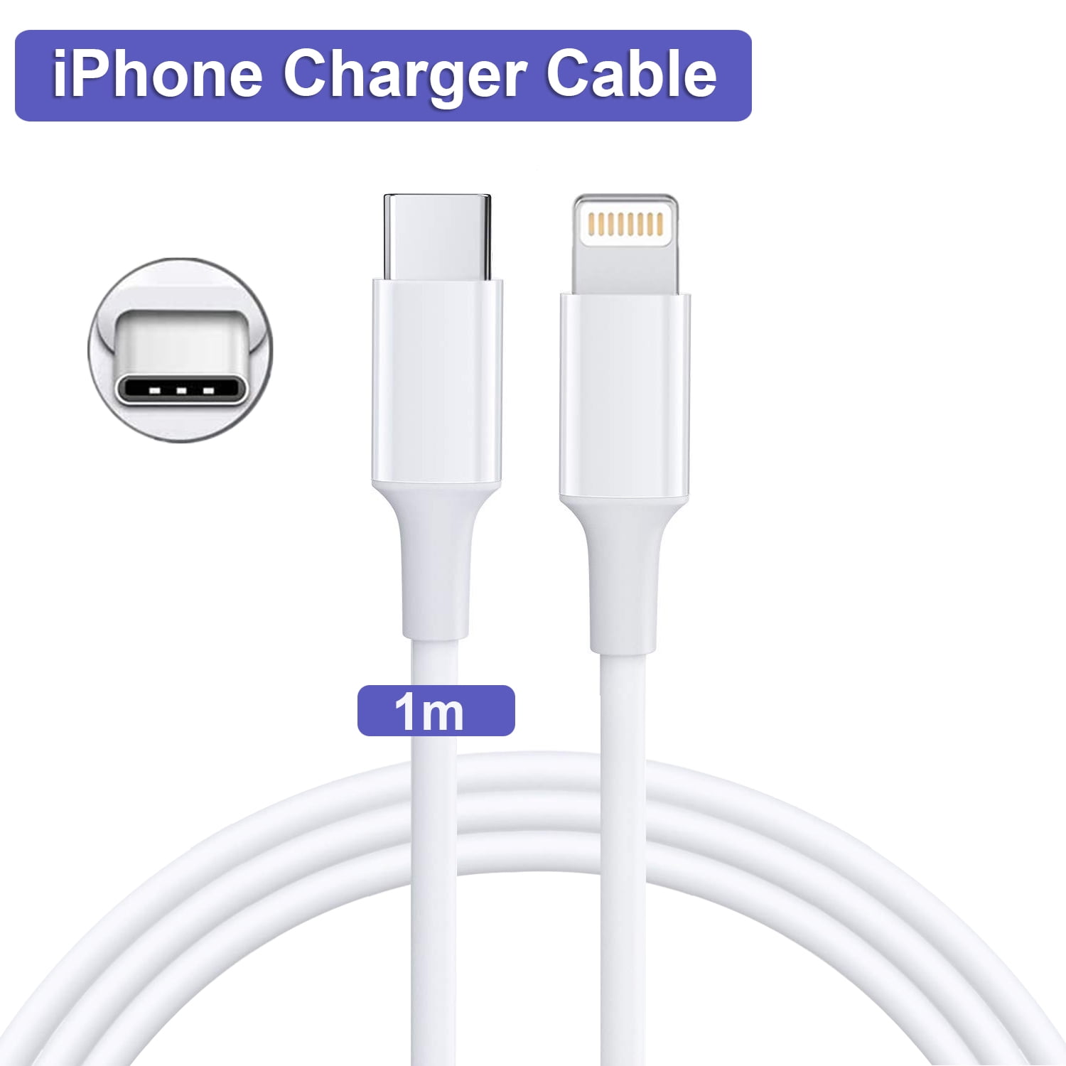 PD Quick Charging Cable [3FT], Lightning to USB-C for iP12/12 Mini/12 Pro  Max/11/X/XS/XR/XS Max/8/Plus/7/7P/6/6S/SE 2020, AirPods Pro, and More -  White 