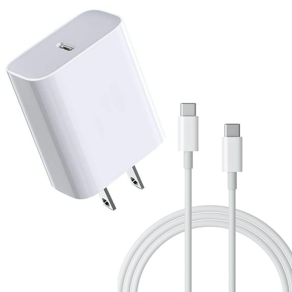 PD Type-C 18W Fast Home Charger Compatible With iPad Air 13" (1st Gen 2024), iPad Air 11" (2024 6th Gen) 6ft USB-C Cable Quick Power Adapter Travel