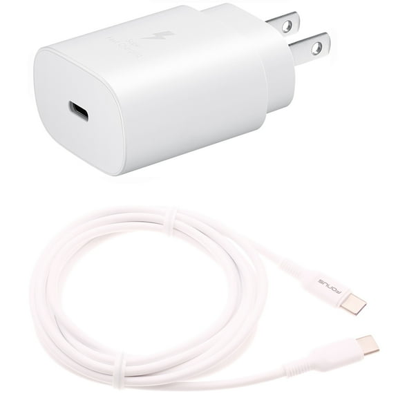 PD Type-C 25W Fast Home Charger for Motorola Edge Plus (2023)/(2022) - 10ft USB-C Cable Quick Power Adapter Travel