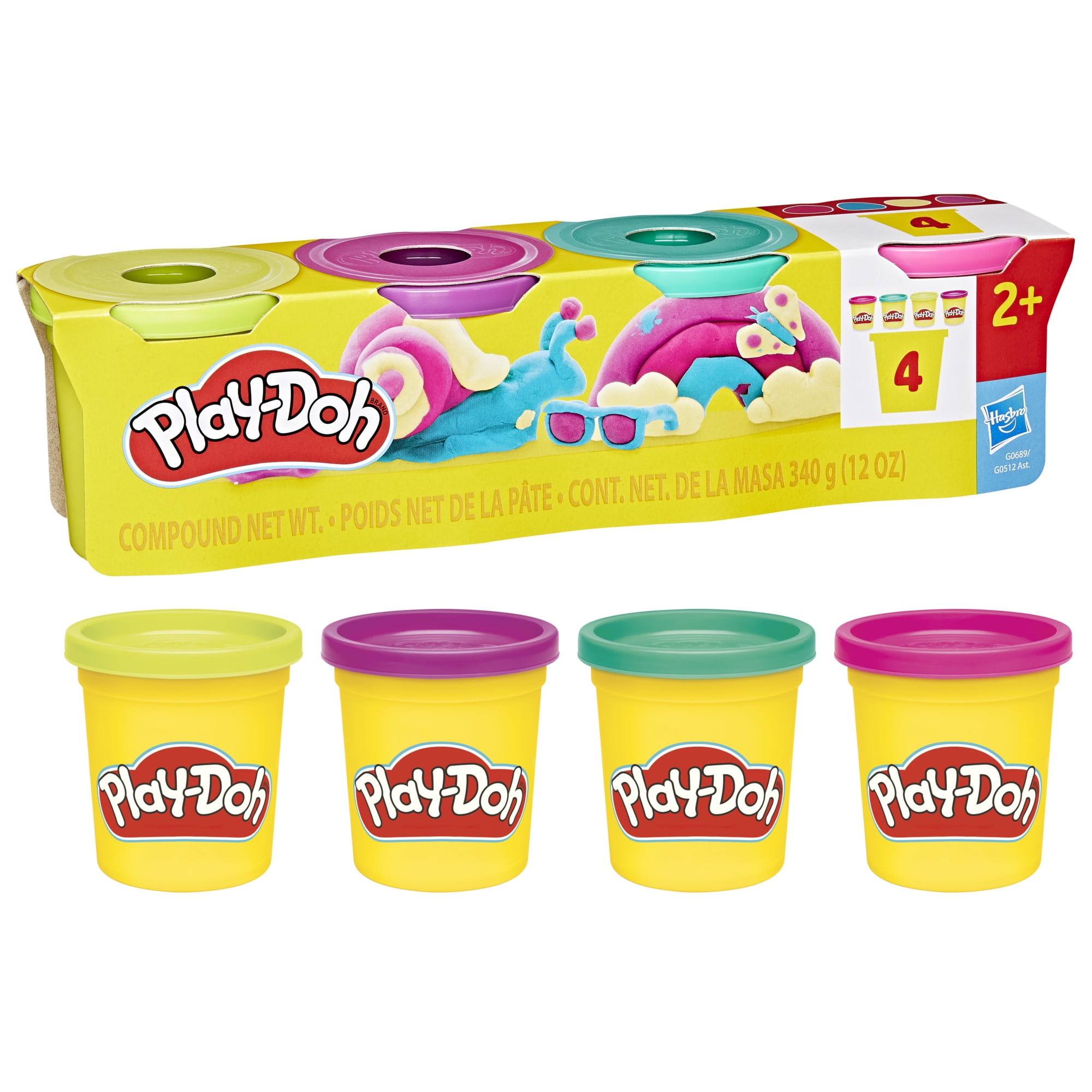 Play-Doh 4 Pack Vibrant Colors, 3 Ounce Cans, Arts & Crafts for