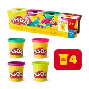 Play-Doh 4-Pack Vibrant Colors Modeling Compound, 3 oz Cans, Classroom Arts & Crafts for Kids 2+
