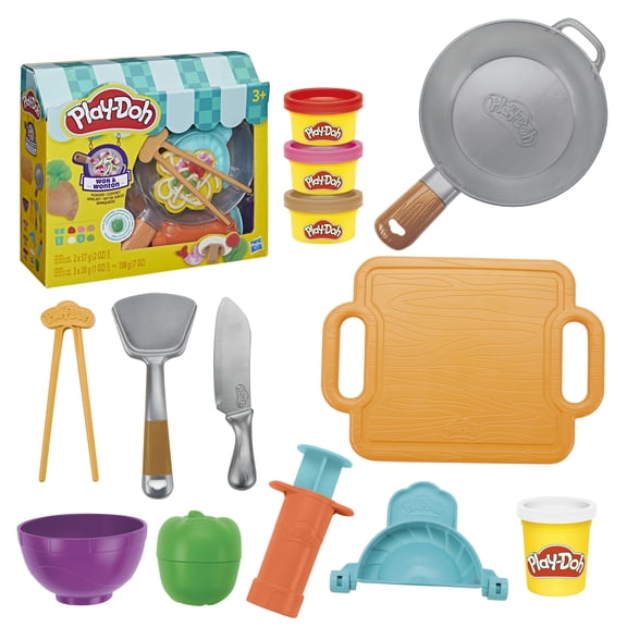 Play-Doh Wok & Wonton 8-Piece Kitchen Playset, Kids Arts & Crafts 3+