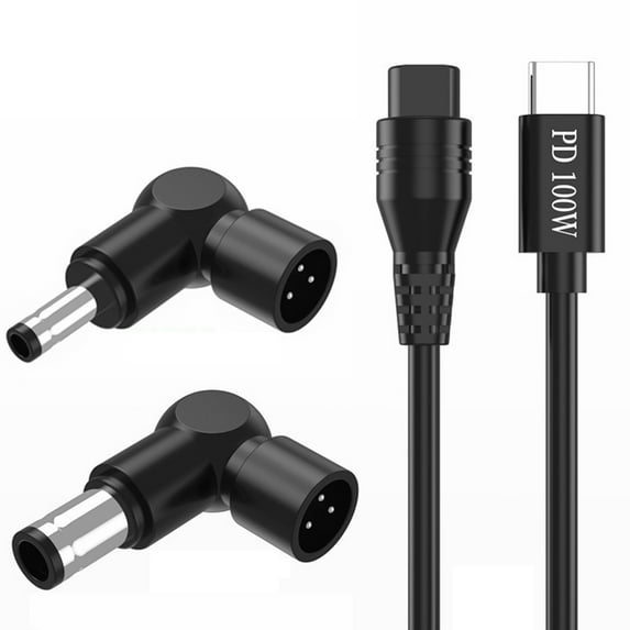 PD100W Charging Cable For Laptops 100W Fast Charge Type C and 4530 7450 Connectors Safe Flexible PVC Cord