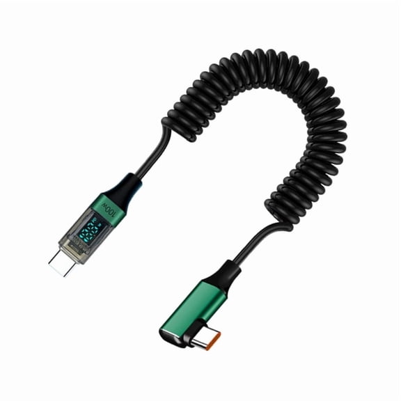 PD100W Fast Charging Cable Spring Data Cord 480Mbps Data Transfer for Tablets