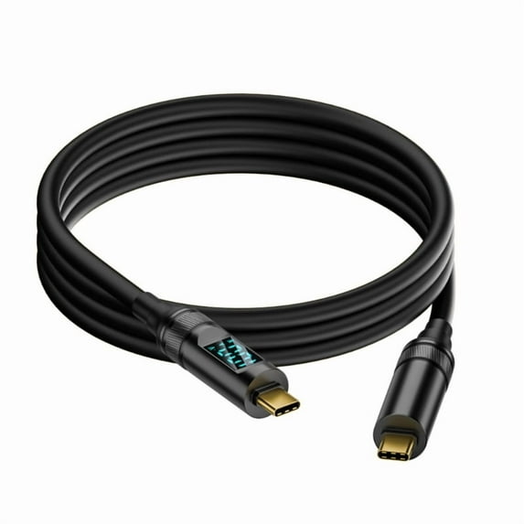 PD100W Quick Charging Cable USB C to TypeC Wire with LED Screen, 8K Video Output & OTG Support