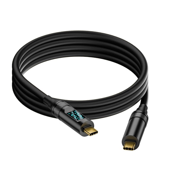 PD100W USB C to USB C Cable with Real Time Current Display 8K Video Transfer and Efficient Charging