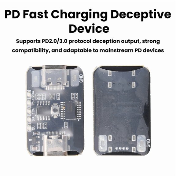 PD2.0 PD3.0 Trigger Module CH224K CH552T 5V 9V 12V 15V 20V 5A Max Output Type-C Input Output LED Indicator