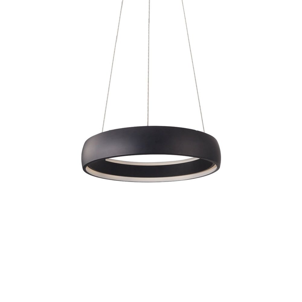 Halo Sleek LED Circular Pendant Light in Black and Brushed Nickel