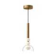 thumbnail image 1 of PD30502-BG/CL-Kuzco Lighting-Rise - 14W LED Pendant-15 Inches Tall and 6 Inches Wide-Brushed Gold Finish, 1 of 1