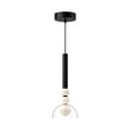 thumbnail image 1 of PD30502-BK/CL-Kuzco Lighting-Rise - 14W LED Pendant-15 Inches Tall and 6 Inches Wide-Black Finish, 1 of 1