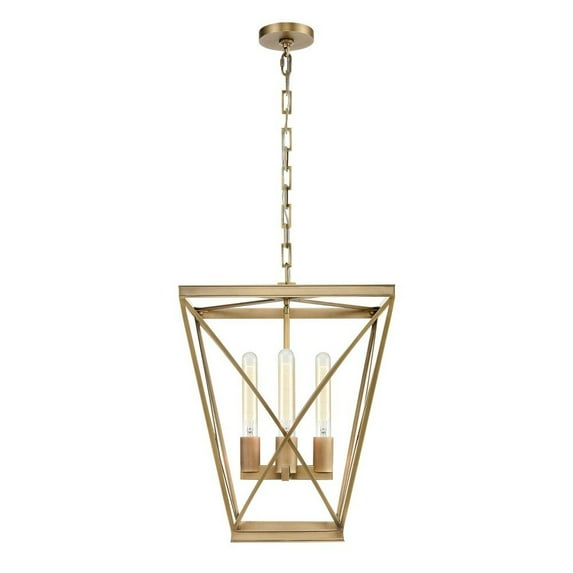 PD309616VB-Kuzco Lighting-Lattice - 4 Light Foyer Hall Pendant-Vintage Brass Finish