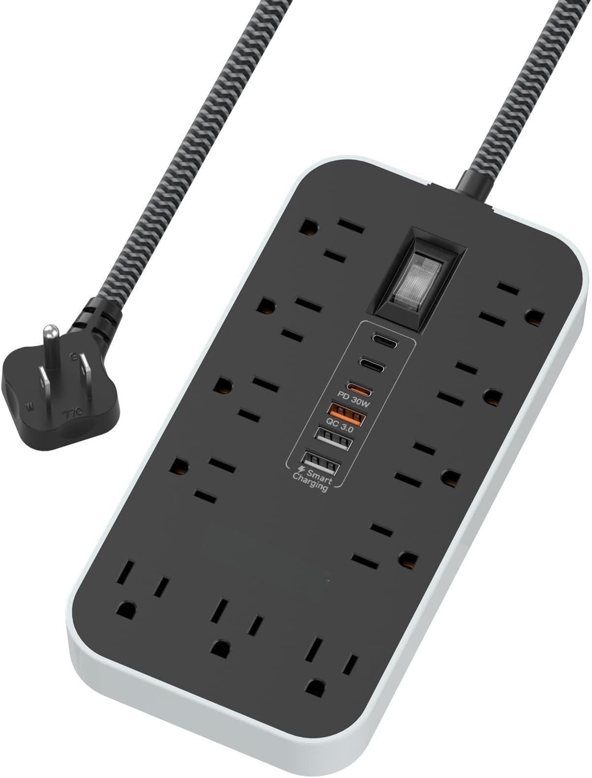 PD30W Extension Cord with Multiple Outlets- 5 FT Power Strip, 1625W AC ...