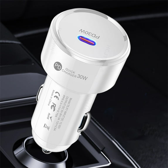 PD30W Fast Charging Car Charger, Type-C Mobile Phone Charger, Intelligent Temperature Control, Multi-Device Fast Charging, Stable Anti-Slip Design, Universal Car Compatibility