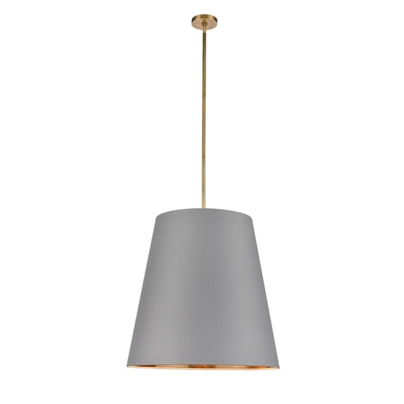 PD311025VBGG-Kuzco Lighting-Calor - 3 Light Pendant-Vintage Brass Finish-Gray Shade Color