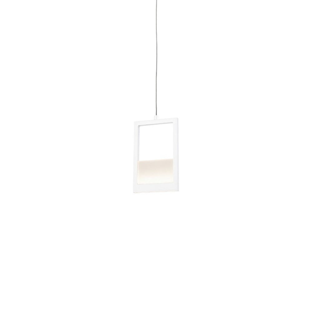 Modern Ratio 5.13" LED Pendant Light in Brushed Nickel and White