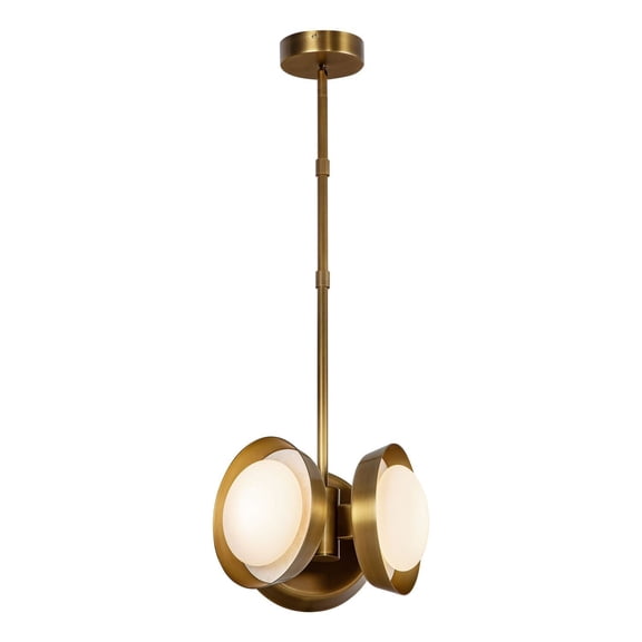 PD320313VB-Alora Lighting-Alonso - 13W LED Pendant-8.5 Inches Tall and 12.63 Inches Wide-Vintage Brass Finish-Opal Glass Color