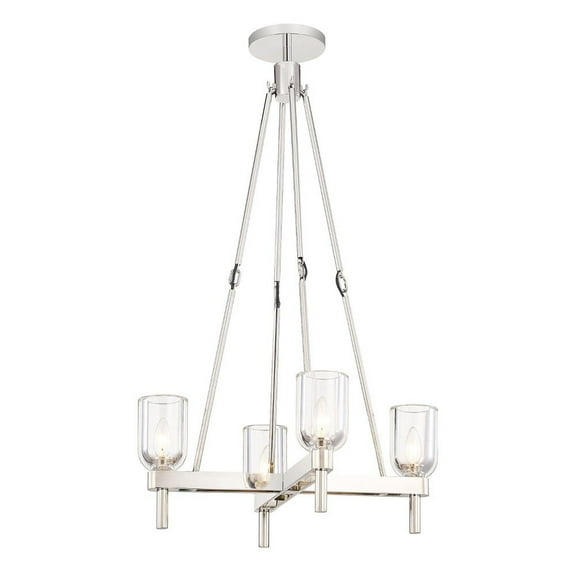 PD338422PNCC-Alora Lighting-Lucian - 4 Light Pendant-35.38 Inches Tall and 22 Inches Wide-Polished Nickel Finish-Clear Crystal Glass Color