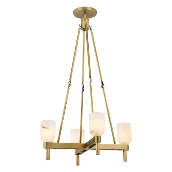 PD338422VBAR-Alora Lighting-Lucian - 4 Light Pendant-35.38 Inches Tall and 22 Inches Wide-Vintage Brass Finish-Alabaster Glass Color