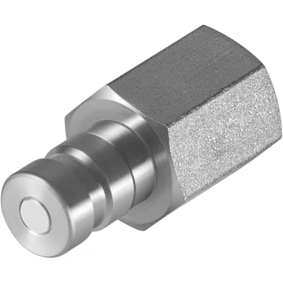 PD342 Series PD Steel Test Port and Diagnostic Equipment Quick Coupler with Female Pipe Thread, 1/8" Body Size, 1/4" - 18 NPTF Thread Size, 1.63" Length