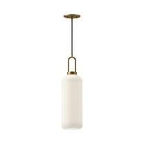 PD401606AGOP-Alora Lighting-Soji - 1 Light Pendant-20.75 Inches Tall and 6 Inches Wide-Aged Gold Finish-Matte Opal Glass Color