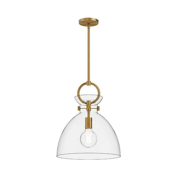 PD411814AGCL-Alora Lighting-Waldo - 1 Light Pendant with Glass-17.13 Inches Tall and 14 Inches Wide-Aged Gold Finish-Clear Glass Color