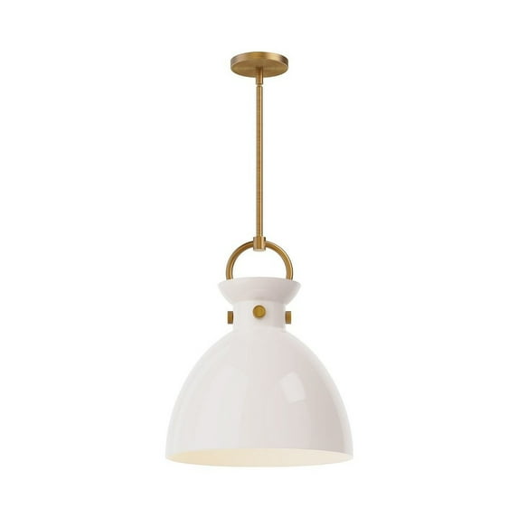 PD411814AGGO-Alora Lighting-Waldo - 1 Light Pendant with Glass-17.13 Inches Tall and 14 Inches Wide-Aged Gold Finish-Opal Glass Color