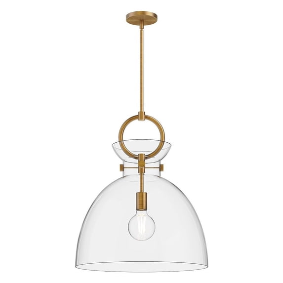 PD411818AGCL-Alora Lighting-Waldo - 1 Light Pendant with Glass-21.75 Inches Tall and 18 Inches Wide-Aged Gold Finish-Clear Glass Color