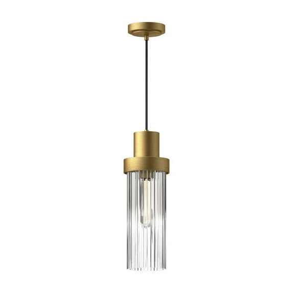 PD435605BGCR-Alora Lighting-Kent - 1 Light Pendant-14.75 Inches Tall and 5 Inches Wide-Brushed Gold Finish -Traditional Installation