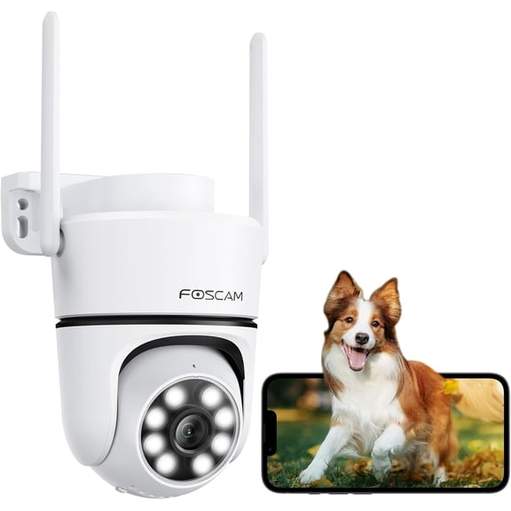 PD5 3K Security Camera Outdoor, 360 Auto Tracking 2.4G/5G WiFi PTZ Cameras for Home Security 20X Zoom, 66ft Color Night Vision, AI Motion Detection, 2-Way Audio IP65 Work with Alexa