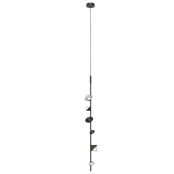 PD50852-BK-Kuzco Lighting-Geode - 26W LED Pendant-51.25 Inches Tall and 7.13 Inches Wide-Black Finish