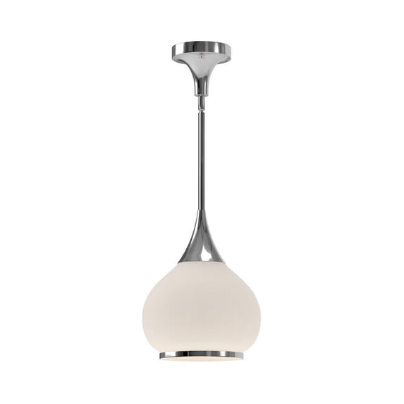 PD524110CHOP-Alora Lighting-Hazel - 1 Light Pendant-12.75 Inches Tall and 10.13 Inches Wide-Chrome Finish-Matte Opal Glass Color