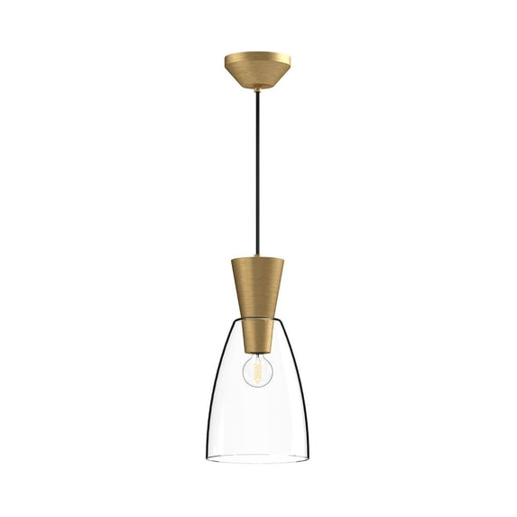 PD534007BGCL-Alora Lighting-Arlo - 1 Light Pendant-14 Inches Tall and 7 Inches Wide-Brushed Gold Finish -Traditional Installation