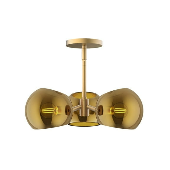 PD548315BGCP-Alora Lighting-Willow - 3 Light Pendant-5 Inches Tall and 16 Inches Wide-Brushed Gold Finish-Copper Glass Color