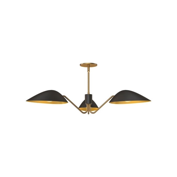 PD550336MBAG-Alora Lighting-Oscar - 3 Light Pendant-6 Inches Tall and 35.63 Inches Wide-Aged Gold/Matte Black Finish