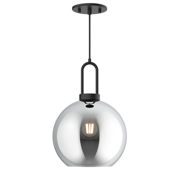 PD601710MBSM-Alora Lighting-Soji - 1 Light Pendant-14.38 Inches Tall and 9.88 Inches Wide-Matte Black Finish-Smoked Glass Color   -Traditional