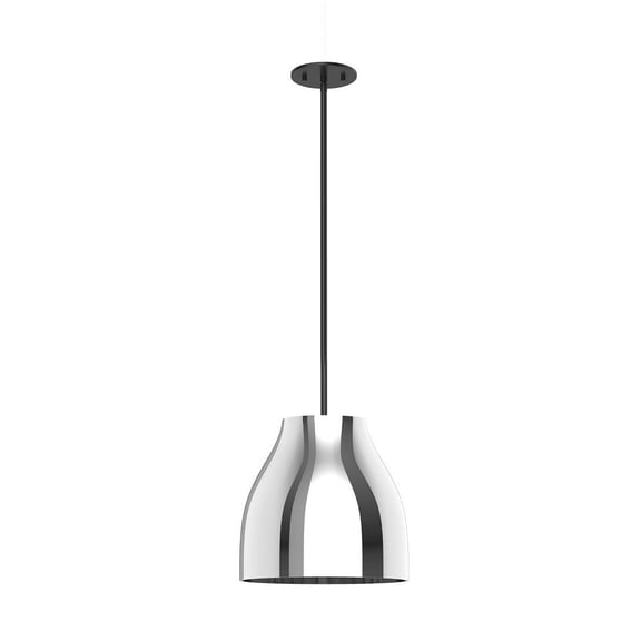 PD62012-BK/CH-Kuzco Lighting-Trinity - 21W LED Pendant-10.88 Inches Tall and 11.38 Inches Wide-Black Finish-Chrome Glass Color