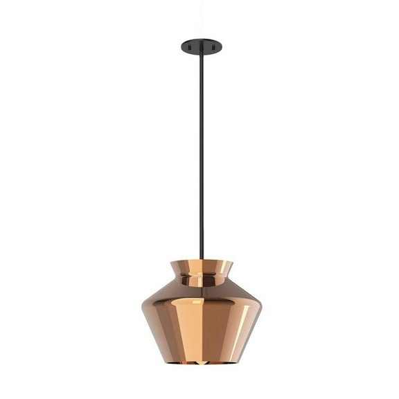 PD62013-BK/CP-Kuzco Lighting-Trinity - 21W LED Pendant-10.88 Inches Tall and 13.13 Inches Wide-Black Finish-Copper Glass Color