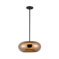 thumbnail image 1 of PD62014-BK/CP-Kuzco Lighting-Trinity - 21W LED Pendant-6.13 Inches Tall and 14.25 Inches Wide-Black Finish-Copper Glass Color, 1 of 3