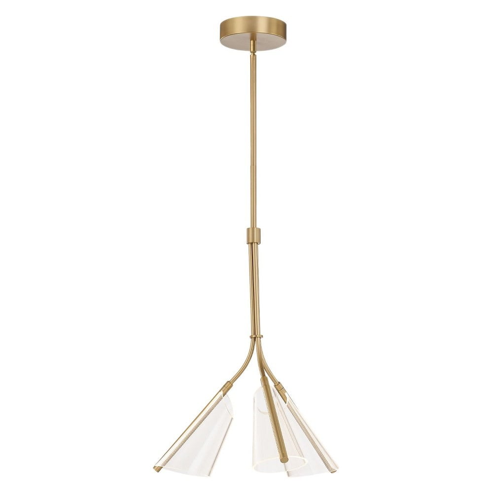 Mulberry Brushed Gold and Clear Acrylic LED Pendant