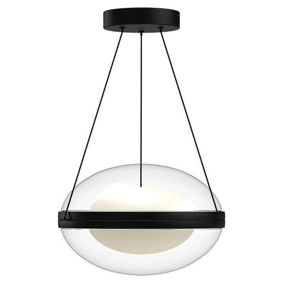 PD76312-BK/OP-Kuzco Lighting-Virgo - 29W LED Pendant-8.25 Inches Tall and 12.13 Inches Wide-Black Finish