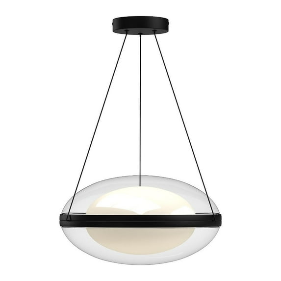 PD76316-BK/OP-Kuzco Lighting-Virgo - 37W LED Pendant-9.25 Inches Tall and 16.13 Inches Wide-Black Finish