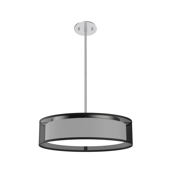 PD7916-BOR-Kuzco Lighting-Dalton - 26W LED Pendant-4.25 Inches Tall and 16 Inches Wide-Black Organza Finish