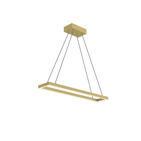 PD88530-BG-Kuzco Lighting-Piazza - 36W LED Rectangular Pendant-1.38 Inches Tall and 5.88 Inches Wide-Brushed Gold Finish
