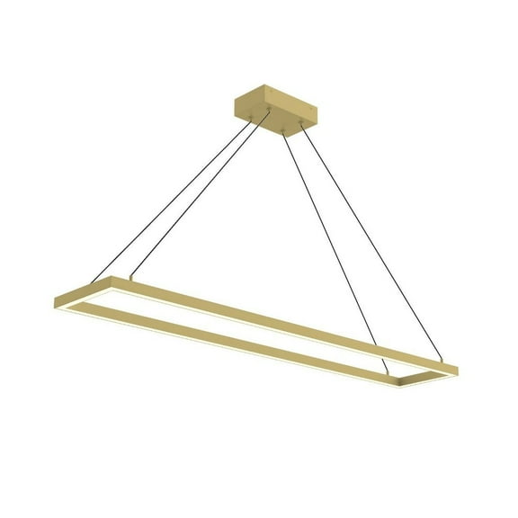 PD88548-BG-Kuzco Lighting-Piazza - 63W LED Rectangular Pendant-1.38 Inches Tall and 8.63 Inches Wide-Brushed Gold Finish