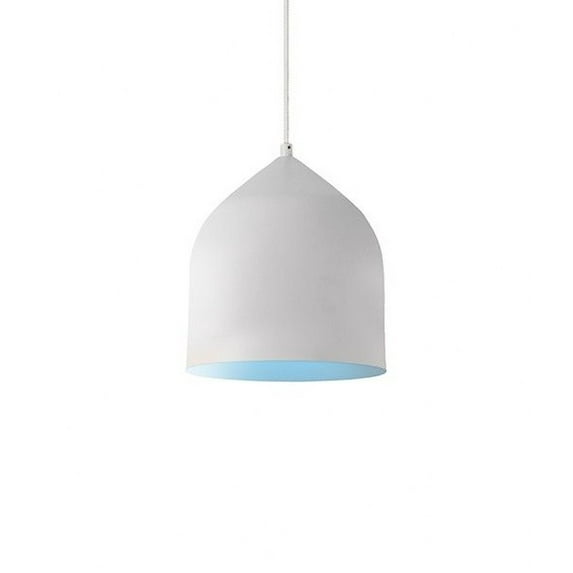 PD9108-WH/BU-Kuzco Lighting-Helena - 13W LED Dome Pendant-9.25 Inches Tall and 7.88 Inches Wide-White/Blue Finish -Traditional Installation