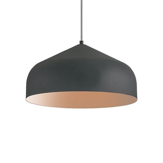 PD9117-GH/CP-Kuzco Lighting-Helena - 38W LED Dome Pendant-9.25 Inches Tall and 16.88 Inches Wide-Graphite/Copper Finish -Traditional Installation