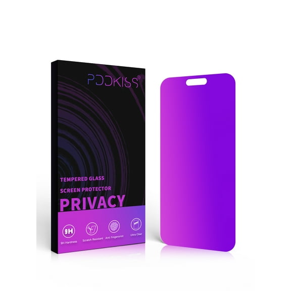PDDKISS Compatible for iPhone 15 Pro Max Privacy Screen Protector 6.7 Inch, Purple Gradient Anti Spy Anti Blue Light HD Screen Protector Tempered Glass Easy Installation